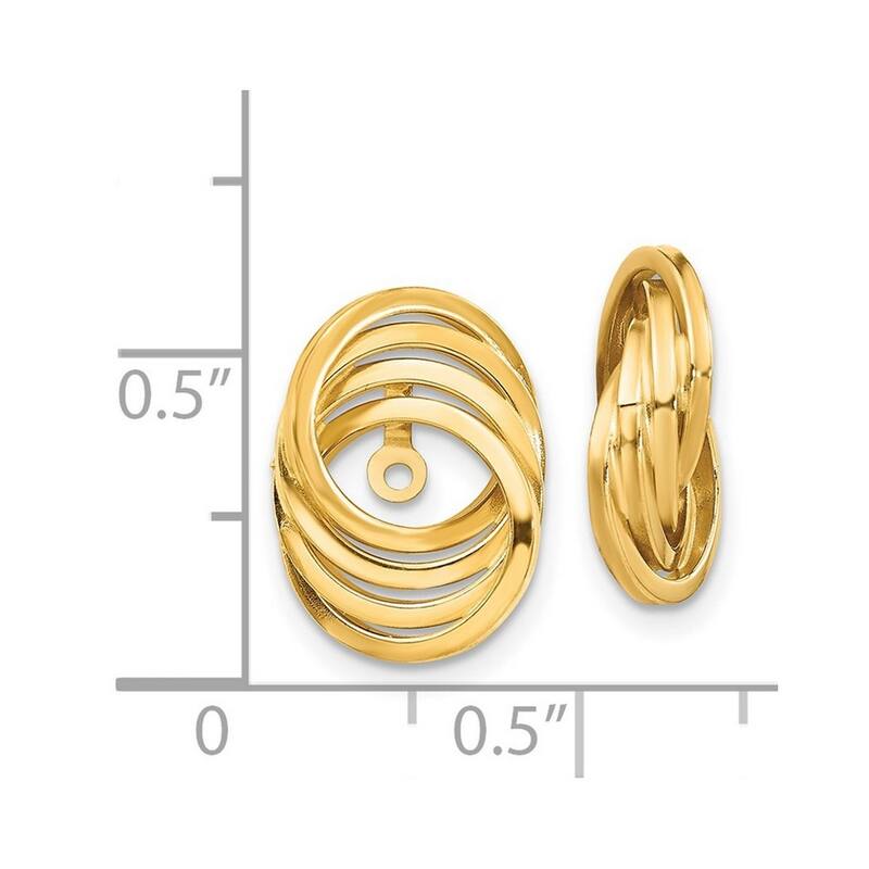 Curata 14k Yellow Gold 14x10mm Polished Love Knot Earrings Jackets