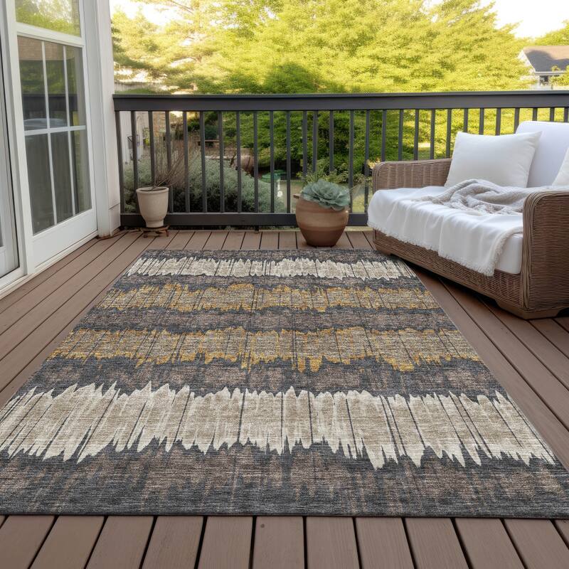 Machine Washable Indoor/ Outdoor Chantille Abstract Ombre Rug - Fudge - 2'6" x 3'10"
