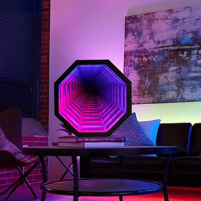 3D Mirror Infinity Tunnel Table Lamp - 12 inch