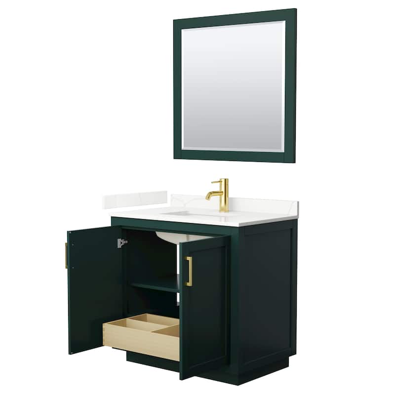 Miranda 36-inch Single Vanity, Quartz Top, 34-inch Mirror