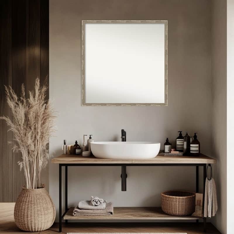 Mila Non-Beveled Wood Framed Bathroom Vanity Wall Mirror