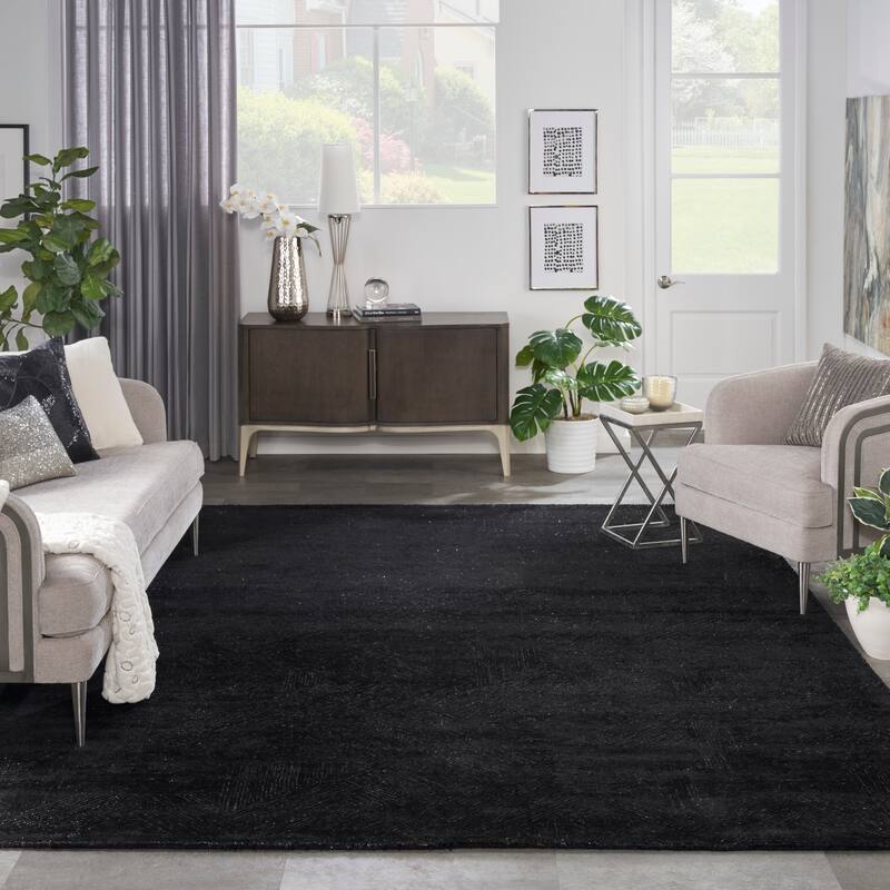 Michael Amini Abstract Linear Shimmer Area Rug