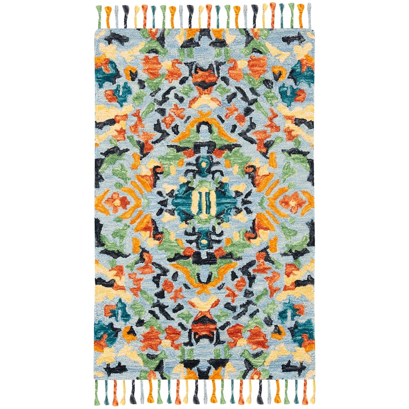 SAFAVIEH Handmade Blossom Pinkey Modern Floral Wool Rug