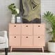 preview thumbnail 4 of 19, Simple Living Jamie Mid-century Modern 6-door Storage Cabinet Pink