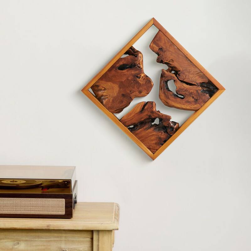 Greenage Rustic Cedar Live-Edge Carved Wall Art