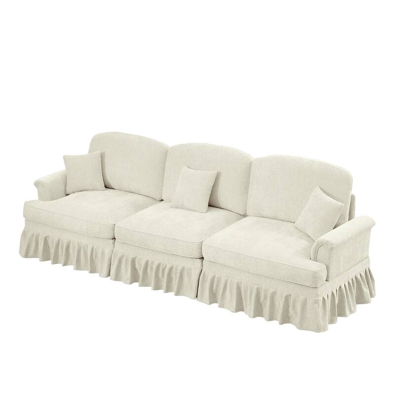 GDFStudio - Elegant Mid Century 3-Seater 107" Chenille Sofa with Flared Arms
