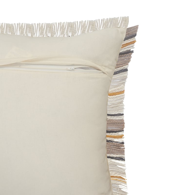 Sevita Drew Mustard Stripe Cotton Throw Pillow, Set of 2