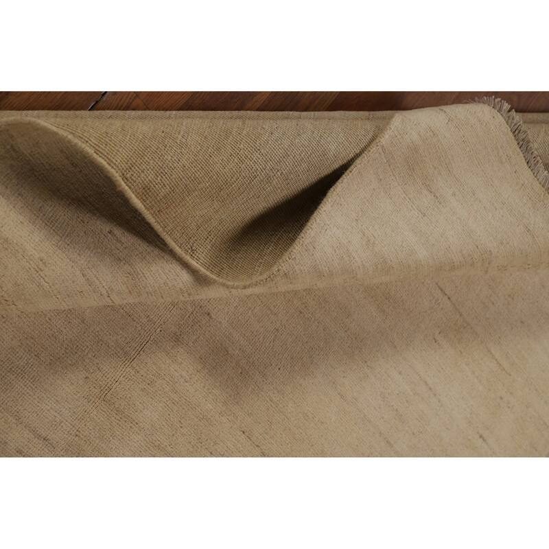 Gabbeh Oriental Area Rug Hand-Knotted Modern Beige Wool Carpet - 4'8" x 6'6"
