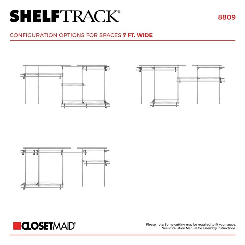 ClosetMaid ShelfTrack 60-96 Inch Wide Wire Closet Organizer