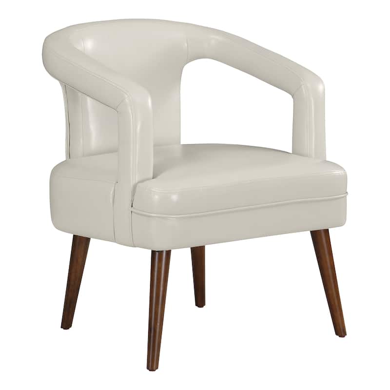 Mason Accent Reception Chair in Faux Leather - Cream
