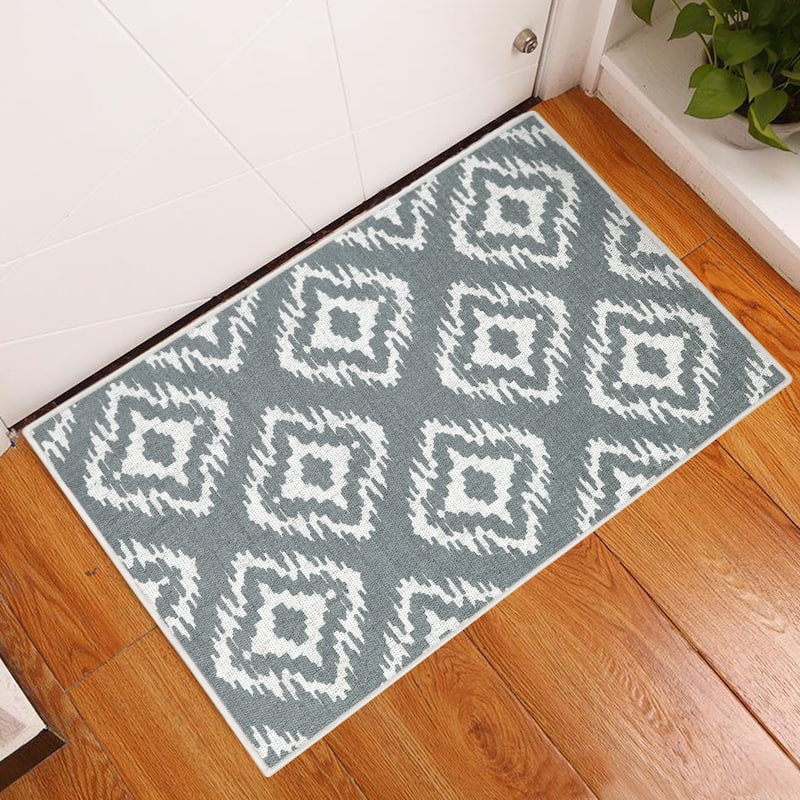 Sussexhome Heavy Duty Ultra Thin Non Slip Washable Cotton Indoor Rug - 2' x 3' - Gray