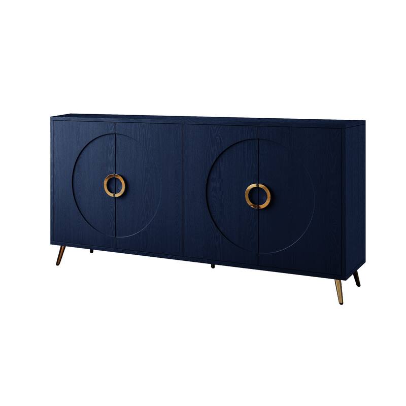 Wooden Accent Storage Cabinet Sideboard/Buffet Coffee Bar Cabinet with Adjustable Shelves for Dining Living Room Entry Hallway
