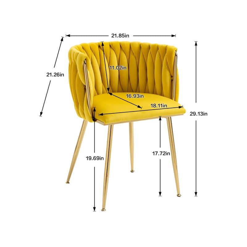 SEYNAR Modern Glam Velvet Dining Side Chair Set of 2 with Gold Metal Frame