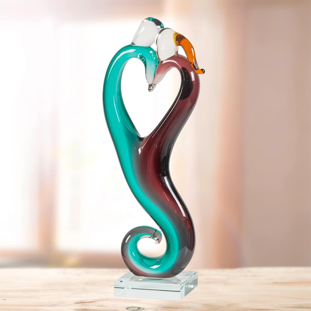 Unity Heart Handcrafted Art Glass Figurine