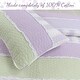 preview thumbnail 2 of 4, Cozy Line Lilac Purple Green Stripe Polka Dot Checker White Ruffle Patchwork Cotton Reversible Quilt Bedding Set
