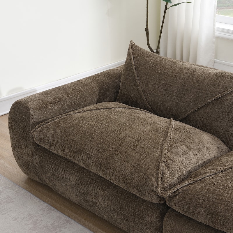 116'' Fully Sectional Compressed Sofa with High Density Foam, No Assembly Required
