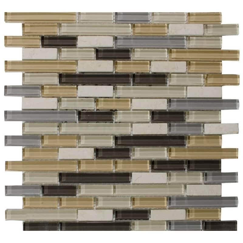 The Tile Life Victory Brick 1x2 Desert Glass Backsplash Wall Tile