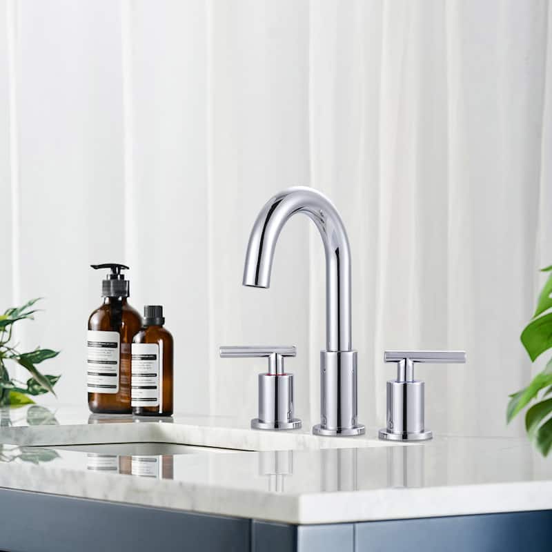 WOWOW Widespread 8 in.Double Handle Bathroom Faucet