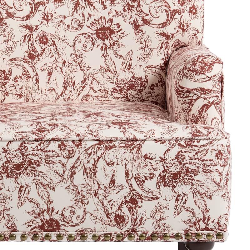 2 Set Upholstered Accent Chairs Nailhead Trim Armchairs