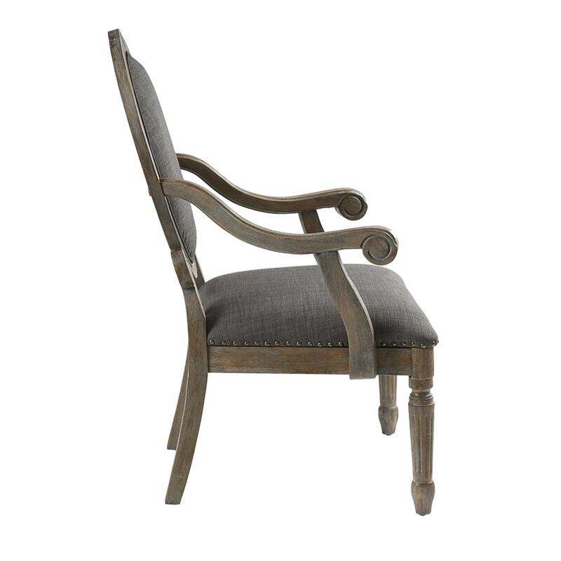 Madison Park Cole Grey Exposed Wood Arm Chair