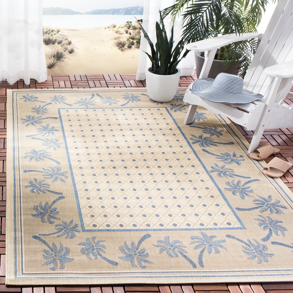 SAFAVIEH Courtyard Merilin Indoor/ Outdoor Geometric Area Rug