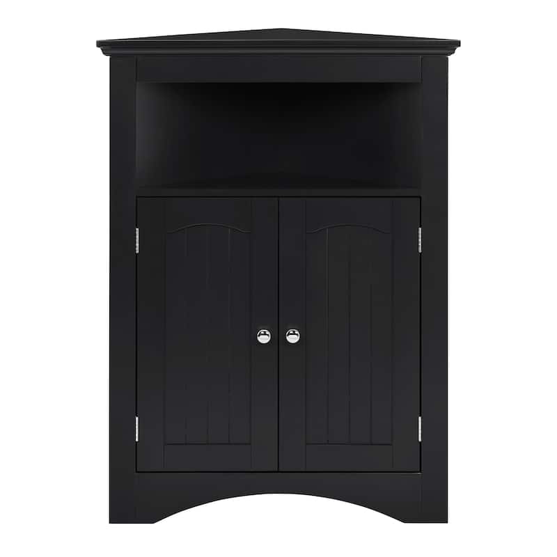 Versatile Corner Storage Solution - Freestanding Cabinet with Adjustable Shelves & Doors for Bathroom, Kitchen or Living Room‌