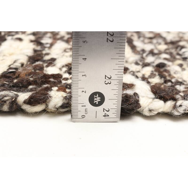 ECARPETGALLERY Braid weave Sienna Black Wool Rug - 6'1 x 9'0