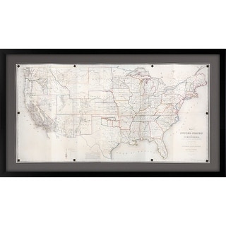 Us Map Frame United States Map Framed Art Giclee Under Glass - Brown - Bed Bath ...
