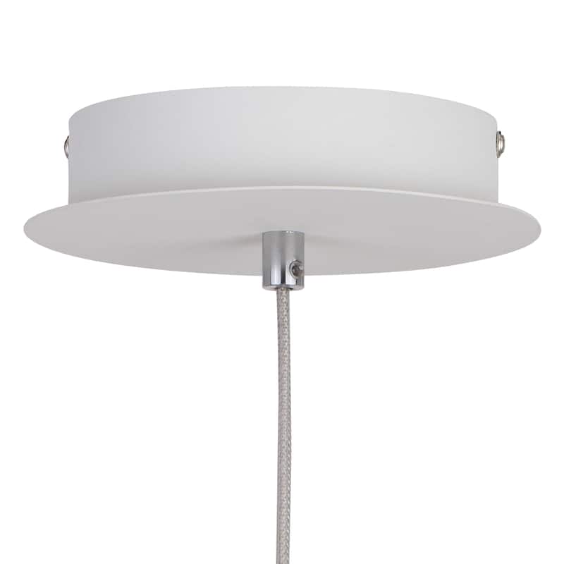 Ridgeway 1 Light White Integrated LED Contemporary Cage Pendant Light - 11.5-in W x 8.5-in H x 11.5-in D