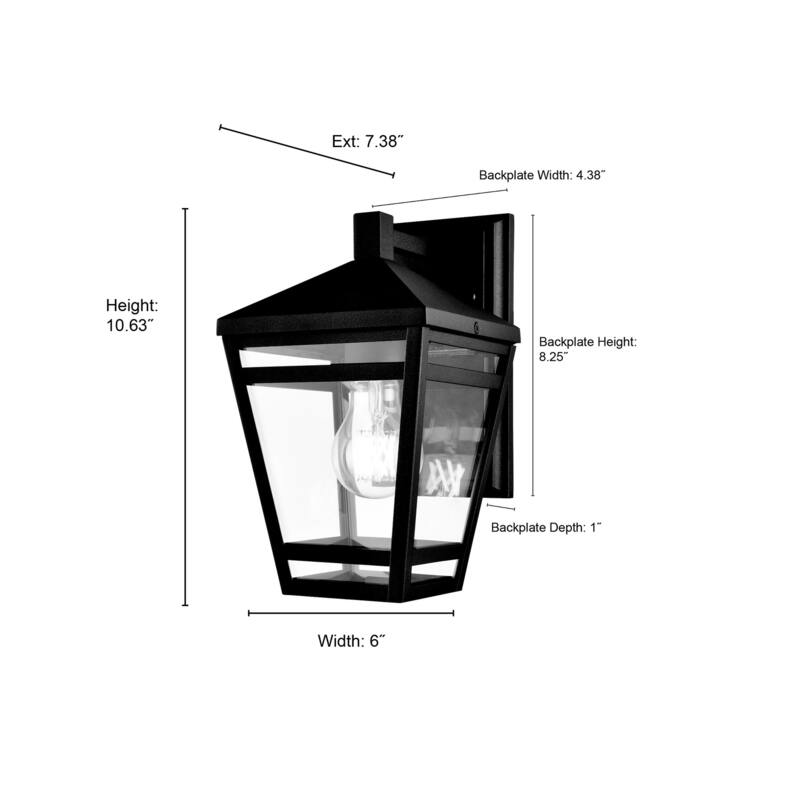 Seager Outdoor Wall Sconce Textured Black - Textured Black