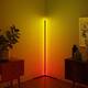 55" RGB Metal Corner Lamp Minimalist LED Floor Lamp - 1 set - Black