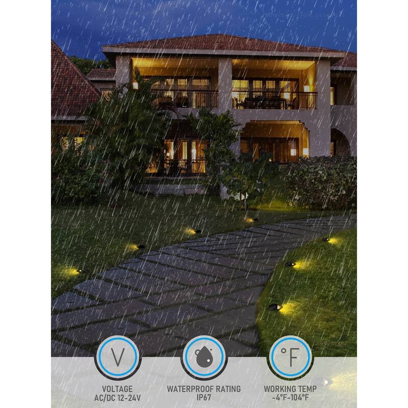 LED 5W 5CCT Well Lights, Inground Landscape Lighting, 12-24V AC/DC Low Voltage