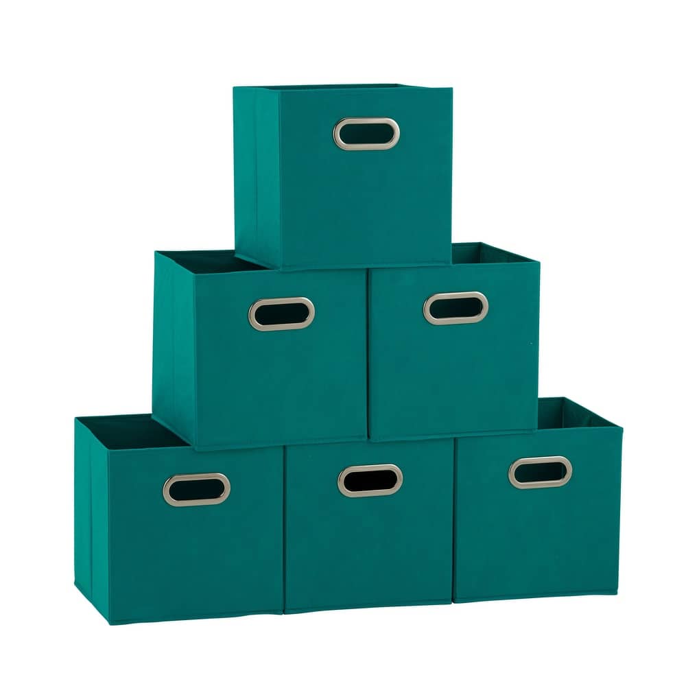 Household Essentials Open Fabric Cube Storage Bins, Set of 6