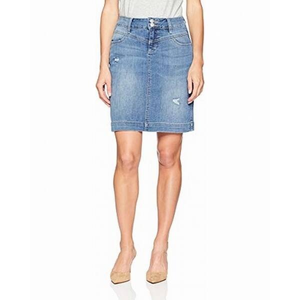 Shop Jag Blue Ripped 10p Petite Casual Straight Pencil Denim Jean