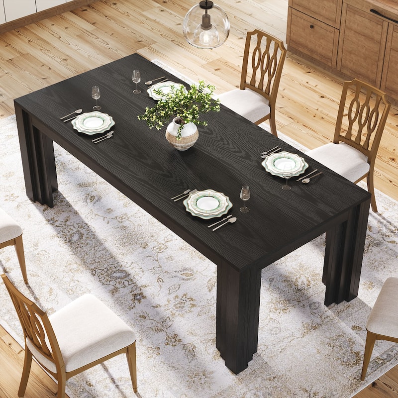 63-Inch Dining Table, Large Rectangular Kitchen Table, Dinner Table for Dining Room, Living Room, Kitchen