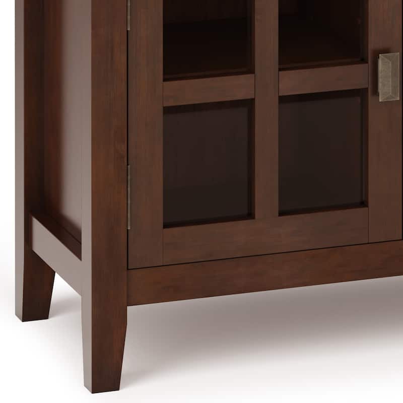 WYNDENHALL Stratford SOLID WOOD 48 inch Wide Contemporary TV Media Stand in Russet Brown For TVs upto 55 inches
