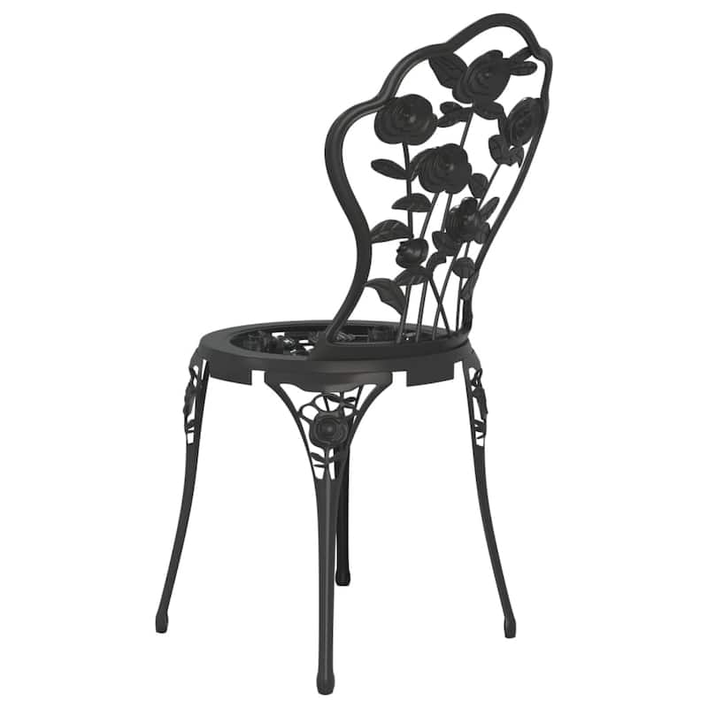 vidaXL Patio Bistro Set 3 Piece Outdoor Garden Table and Chair Cast Aluminum - 23.2x26.4x23.2