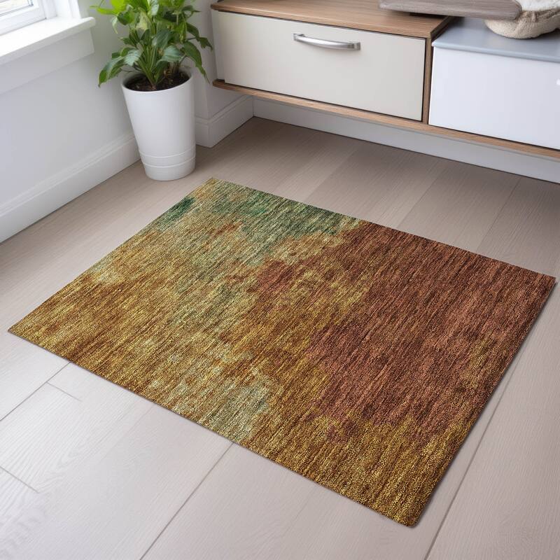 Premium Washable Super Soft Chic Modern Mayfield Rug - Paprika - 1'8" x 2'6"