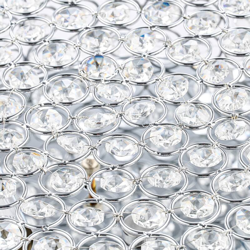 CO-Z Modern 2-Light Round Crystal Flush Mount Ceiling Light