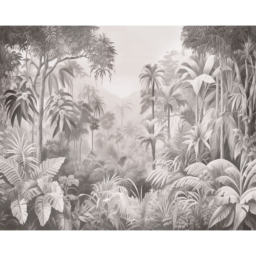 Brewster Origin Murals Jungle Trees Black Wall Mural - N/A