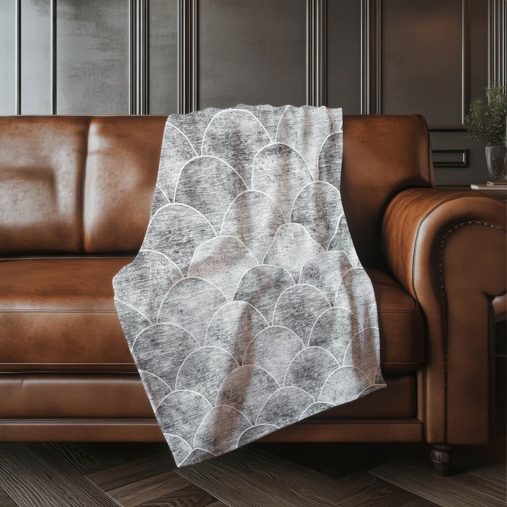 Premium Machine Washable Modern Arches Sherpa Throw Blanket