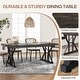 preview thumbnail 41 of 52, Farmhouse Dining Table for 6 People, 70.8-Inch Rectangular Wood Kitchen Table