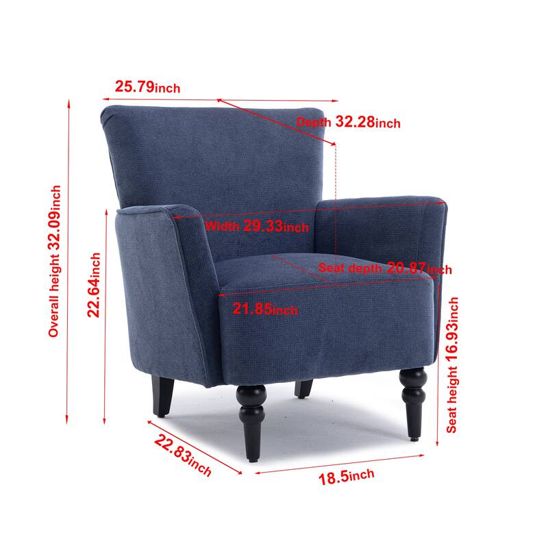 GEITIN Modern Accent Sofa Arm Chair with Wood Legs