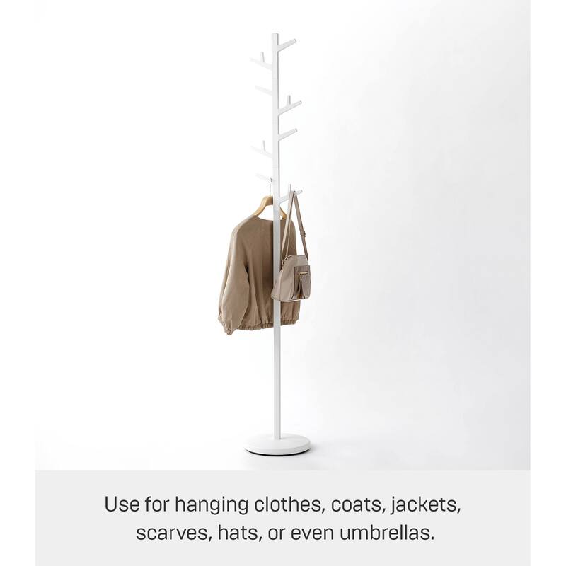 Yamazaki Home Coat Rack, Steel, Holds 26.4 lbs - L 11.02 x W 11.02 x H 69.29 inches