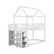 preview thumbnail 5 of 7, White Twin Size Wood House Bunk Bed with Shelves and Drawers