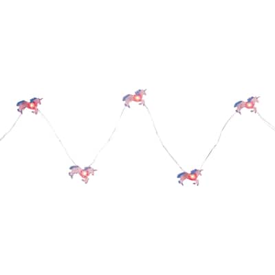 10-Count LED Pink Unicorn Fairy Lights - Warm White - Pink Unicorn