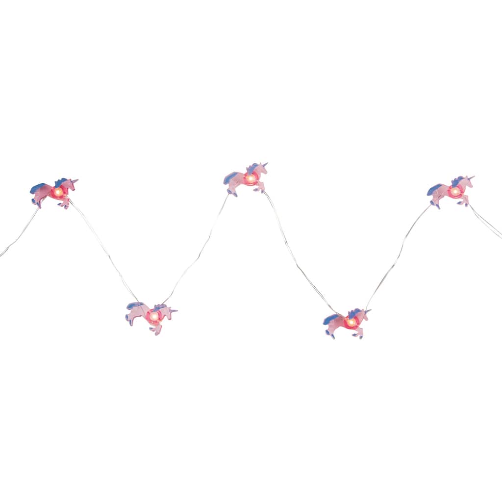 10-Count LED Pink Unicorn Fairy Lights - Warm White - Pink Unicorn