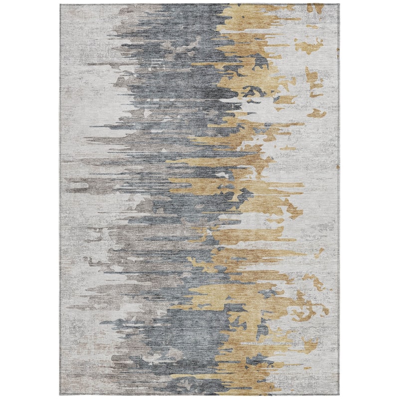 HomeRoots Abstract Transitional Rectangle Outdoor Rug
