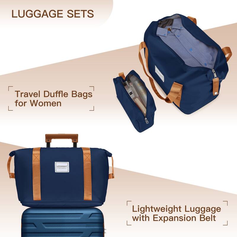 6-Piece Modern Luggage Sets, Hard shell Expandable Luggage with Travel Bag and Spinner Wheels, for Boarding Travel