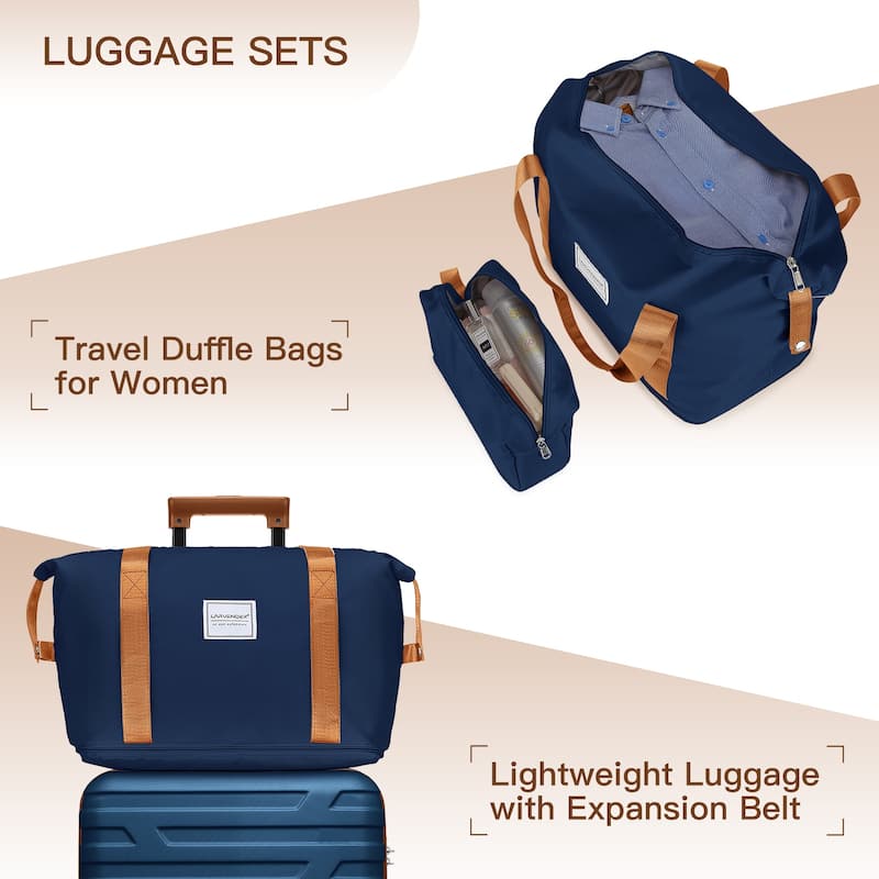 Luggage Sets 6 Pieces with Duffel Bags, Hardside Expandable Suitcases with Spinner Wheels TSA Lock